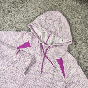 Under Armour Hoodie Womens Medium‎ Storm Pullover Pink Logo Heathered Funnel